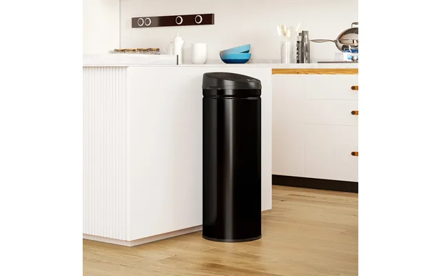 50l Stainless Steel Sensor Bin - Black
