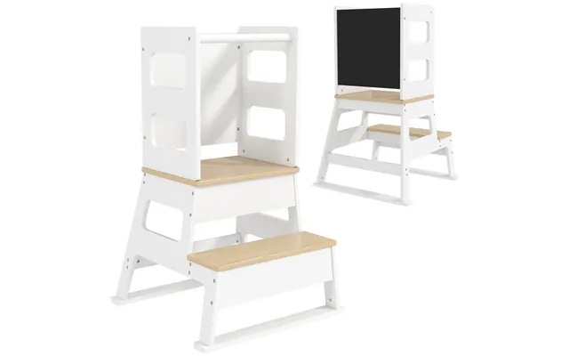 Aiyaplay 2-in-1 Toddler Tower With Chalkboard - Safety Rail For Kitchen