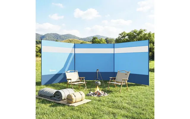 Camping Windbreaker With Clear Windows - Carry Bag And Steel Poles