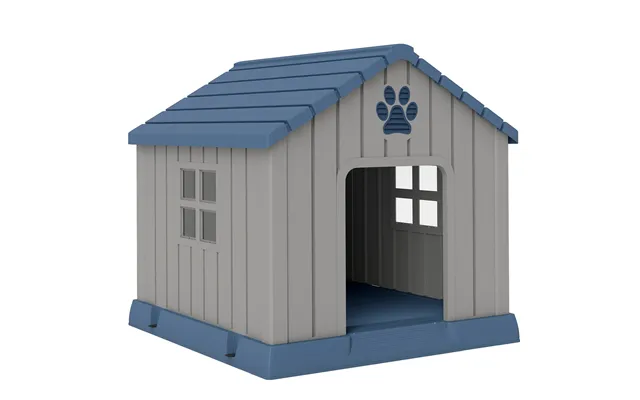 Dog Kennel Outdoor For Medium Dogs, Waterproof Plastic Dog House For Garden, Patio, 85 X 79 X 82 Cm - Grey