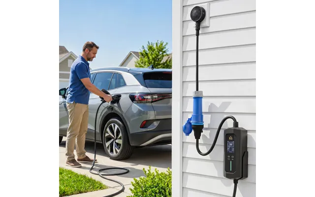 Ev Charger 7kw Type 2 To Cee 32a Plug With Uk Adapter - 10 M
