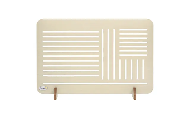 Freestanding Pet Gate, Portable Dog Barrier Gate With Feet For Small Breeds, 75 X 51 Cm, Natural Wood - Natural Wood Fin