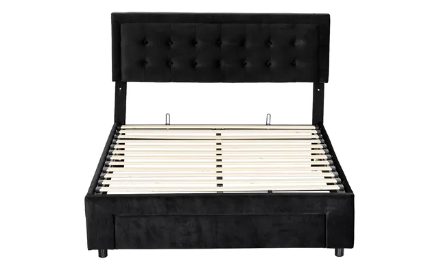 Homcom King Size Ottoman Bed Frame, With Front Drawer - Black
