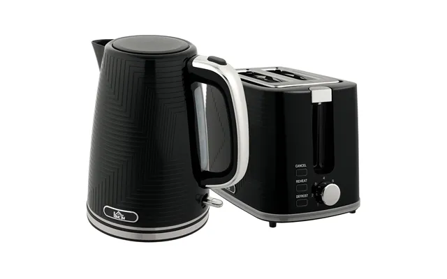 Homcom Modern Kettle And Toaster Set - Black
