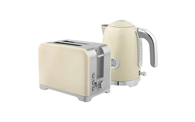 Homcom Retro Toaster And Kettle Set - Cream