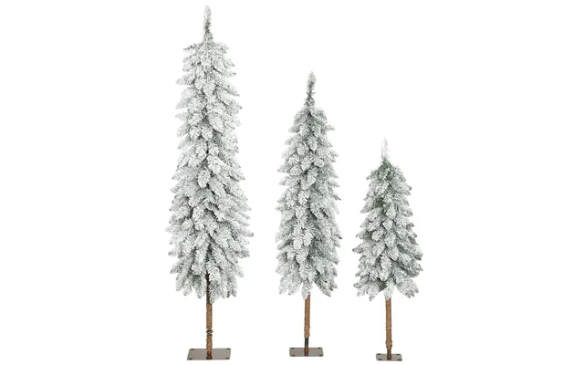 Homcom Set Of 3 Pencil Flocked Christmas Tree - 3ft 4ft 5ft
