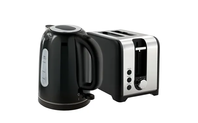 Homcom Simple Polished Toaster And Kettle Set - Black