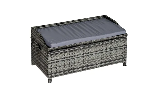 Mcl 130 L Rattan Garden Storage Box, With Seat - Mixed Grey
