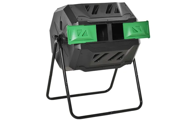Mcl 160l 360 Rotating Dual Chamber Composter - Black