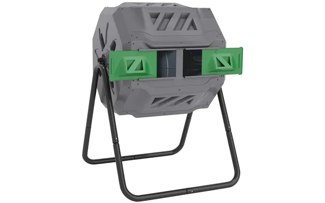 Mcl 160l 360 Rotating Dual Chamber Composter - Grey
