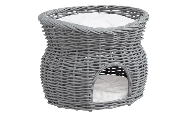 Mcl 2-tier Wicker Cat House Elevated Pet Bed Basket Willow Kitten Tower Pet Den