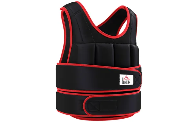 Mcl 20kg Weighted Vest, Adjustable Running Weight Vest With 38 Weight Bags For Men Or Women Cardio Exercise, Black And R