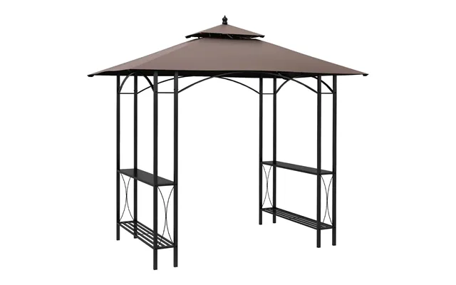 Mcl 2.5 X 1.5m Bbq Tent Canopy Patio Outdoor Awning Gazebo Party Sun Shelter - Coffee