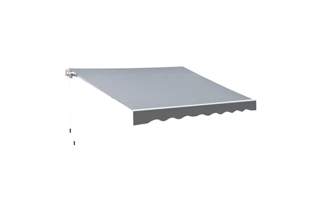 Mcl 2.5m X 2m Garden Patio Manual Awning Canopy Sun Shade Shelter Retractable With Winding Handle Grey product image