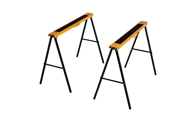 Mcl 2pcs Saw Horse Twin Pack Folding Workbench Metal Trestle Stands With Non-slip Eva Surface For Sawing Work Max Load 1