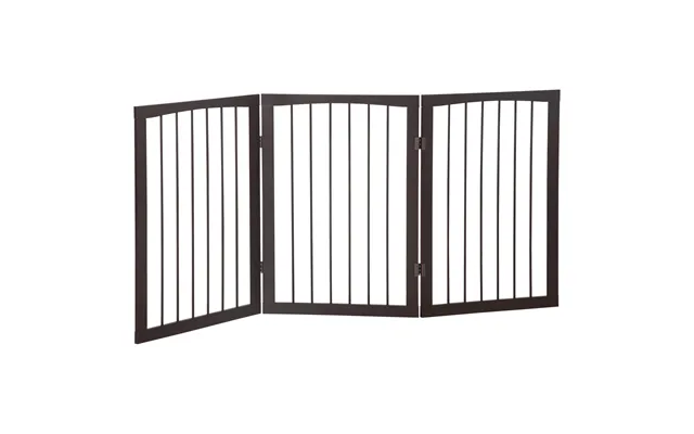 Mcl 3 Panel Stair Gate Foldable Dog Door Gate Indoor Free Standing Safety Gate Pet Barrier 76cm Height