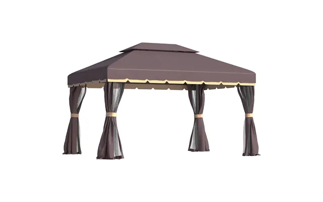 Mcl 3 X 4m Aluminium Garden Gazebo - Marquee Canopy Shelter Pavilion Party Tent With Nets And Curtains For Garden And De product image