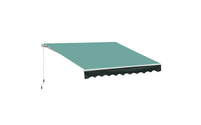 Mcl 3x2.5 M Sun Shade Canopy Garden Patio Manual Retractable Awning Canopy-dark Green - Default Title product image