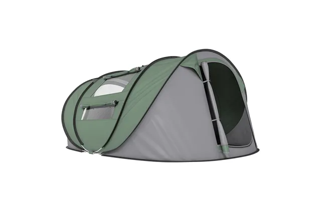 Mcl 4 Person Pop-up Camping Tent Family Tent With Ground Sheet - 4 Windows And Portable Carry Bag For Beach Outdoor Trip