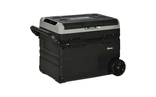 Mcl 50l Car Refrigerator, Portable Compressor Cooler Box, Fridge Freezer W Inner Led Light, Foldable Handles, Cup Holder