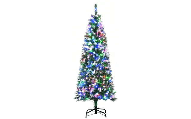 Mcl 5ft Tall Prelit Pencil Slim Artificial Christmas Tree With Realistic Branches - 250 Colourful Led Lights And 408 Tip