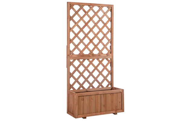 Mcl 72.5 X 31.5 X 149.5 Cm 45l Garden Wooden Pine Trough Planter With Topped Trellis Climbing Plants Flower Raised Bed,  product image