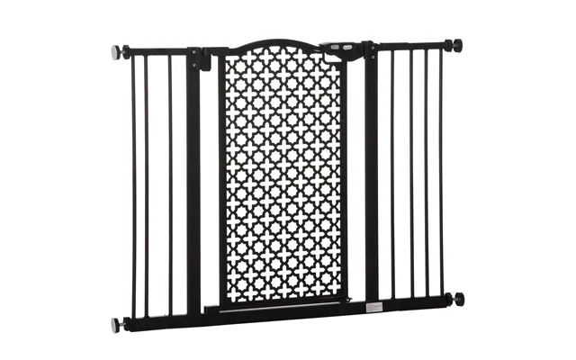 Mcl 74-105cm Pet Safety Gate Stair Barrier, With Auto Close, Double Locking - Black