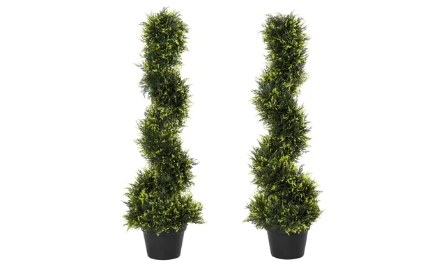 Mcl 90cm 3ft Artificial Trees - Spiral Topiary Trees W Pot Set Of 2