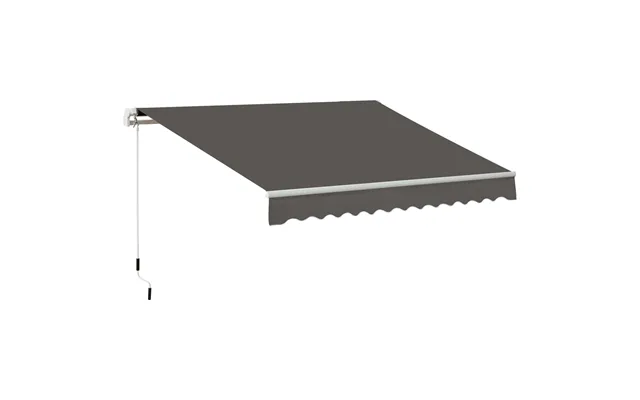 Mcl Awning Canopy Manual Retractable Porch Sun Shade Shelter 3 X 2m Grey - Greeney product image