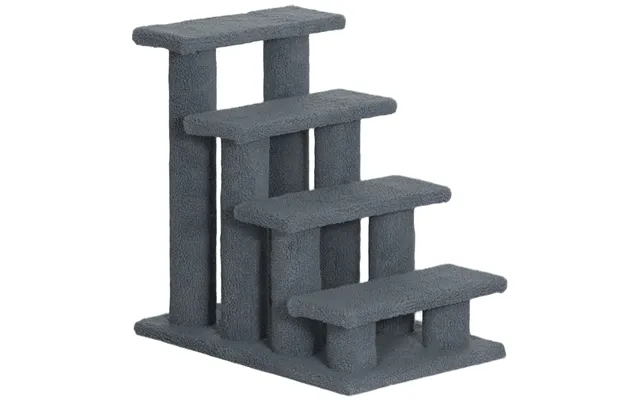 Mcl Dog Steps For Bed 4 Step Pet Stairs For Sofa Dog Cat Climb Ladder 63x43x60 Cm Grey - Greeney