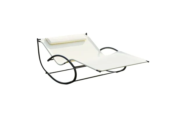 Mcl Double Sun Lounger - Rocking Lounger Sunbed Daybed With Armrest And Headrest Pillow