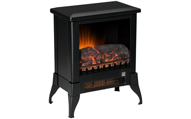 Mcl Electric Fireplace Stove, Free Standing Fireplace Heater With Realistic Flame Effect, Adjustable Temperature And Ove