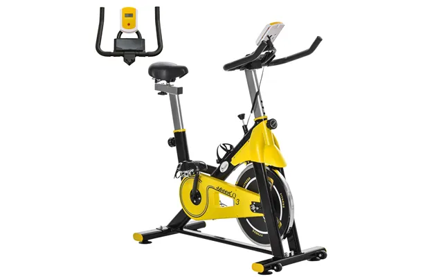 Mcl Exercise Bike, With 6kg Flywheel Belt Drive, Adjustable Resistance, Lcd Display - Yellow