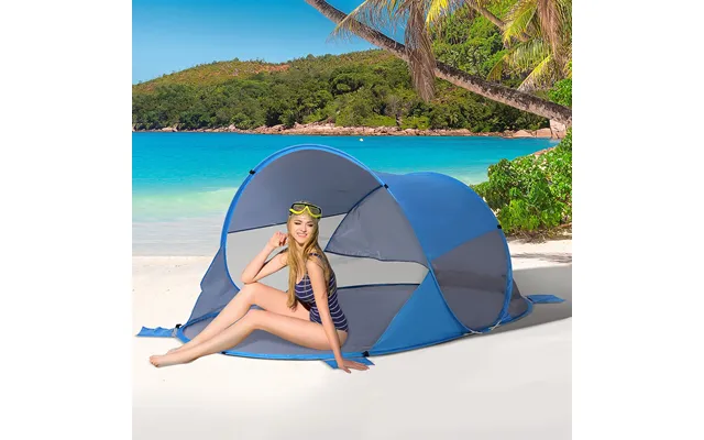 Mcl Fibreglass Frame 2 Person Pop-up Lightweight Camping Tent Blue - Blue