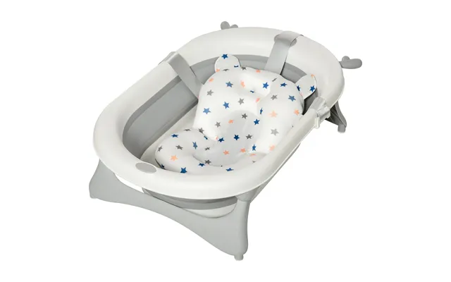 Mcl Foldable Baby Bathtub Set, Collapsible Bath Tub With Thermostatic Water Plug, Non-slip Support, Cushion Pad, Drain P