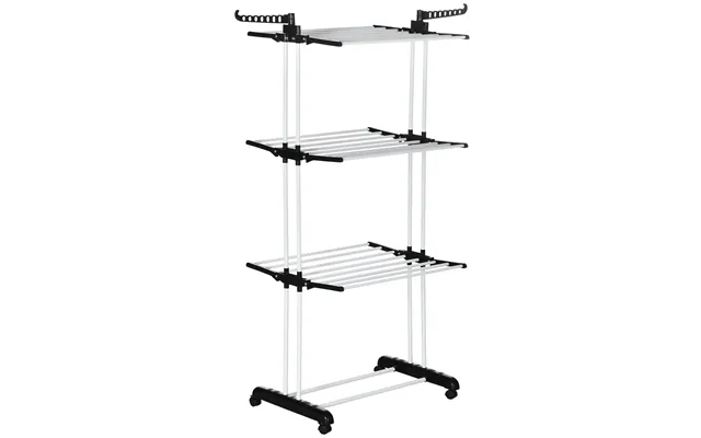 Mcl Foldable Clothes Drying Rack - 4-tier Steel Garment Laundry Rack With Castors For Indoor And Outdoor Use product image