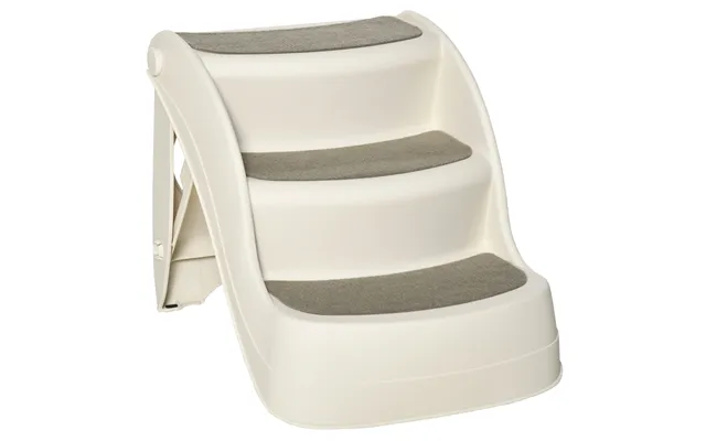 Mcl Foldable Pet Stairs Portable Dog Steps 3-step Design With Non-slip Mats For High Beds, Sofas, 49 X 38 X 38 Cm, Cream