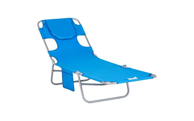 Mcl Foldable Sun Lounger With Reading Hole - Blue