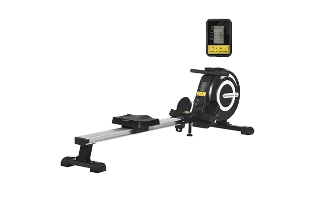 Mcl Folding Rowing Machine, Magnetic Rower Machine With 8 Levels Quiet Resistance, Lcd Monitor, Wheels, Aluminium Slide 