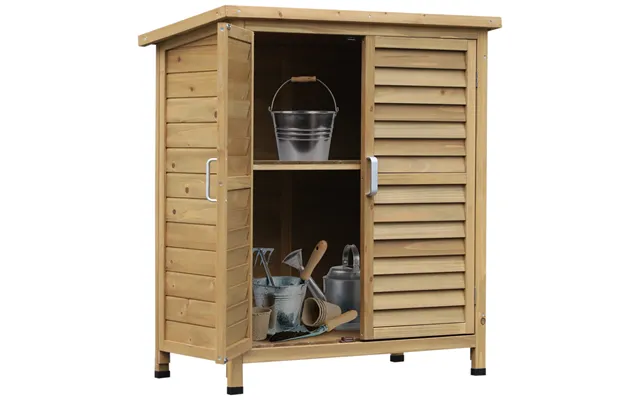Mcl Garden Shed Wooden Garden Storage Shed 2 Door Unit Solid Fir Wood Garage Tool Organisation Cabinet, 87l X 46 product image