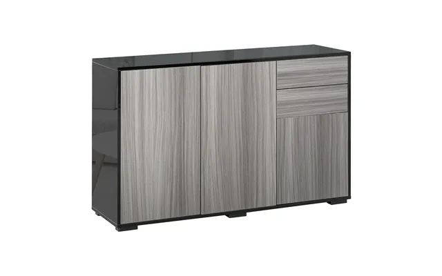 Mcl High Gloss Side Cabinet - Push-open Design With 2 Drawers And 2 Cabinets For Living Room