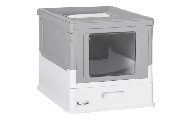 Mcl Hooded Cat Litter Box, Portable Pet Toilet, With Scoop, Front Entry - Grey