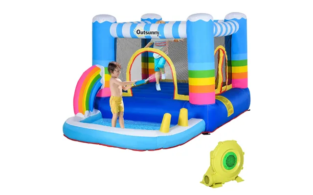Mcl Kids Bounce Castle Inflatable House With Trampoline Pool Climbing Wall With Inflator Carrybag - 2