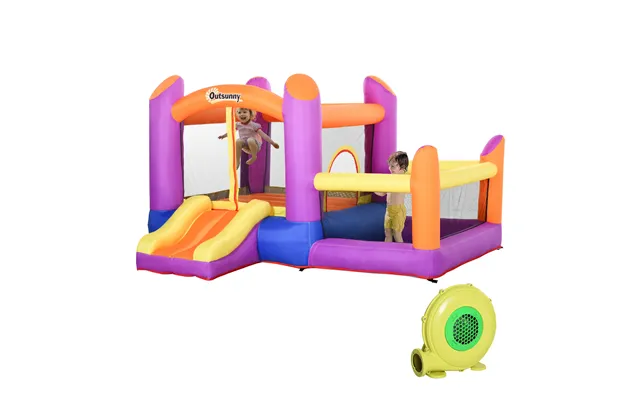 Mcl Kids Bouncy Castle House Inflatable Trampoline Slide Water Pool 3 In 1 With Blower For Kids Age 3-8 Multi-color 2