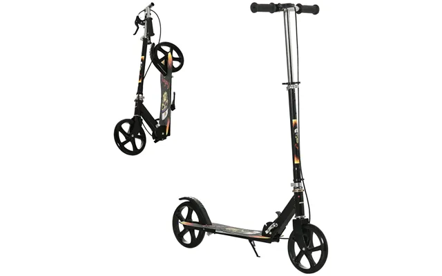 Mcl Kids Foldable Kick Scooter W Adjustable Height, Break, Big Wheels, For Ages 7-14 Years - Black product image