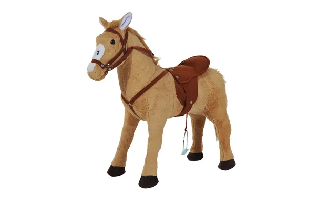 Mcl Kids Ride On Standing Horse Cuddly Toy Children Plush Soft Pony Gift W Neigh Sound Or 2 Years And Up Beige
