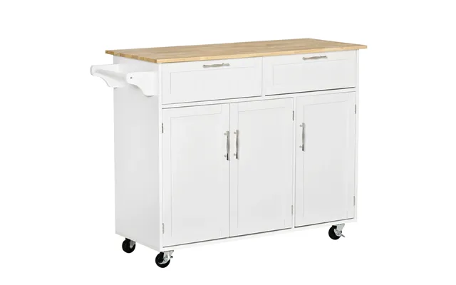 Mcl Kitchen Island Utility Cart - With 2 Storage Drawers & Cabinets For Dining Room