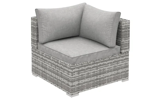 Mcl Outdoor Pe Rattan Corner Sofa - Garden Wicker Furniture Single Sofa Chair W Cushions