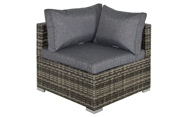 Mcl Outdoor Pe Rattan Corner Sofa - Garden Wicker Furniture Single Sofa Chair W Cushions