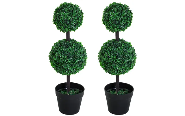 Mcl Set Of 2 Artificial Boxwood Ball Topiary Trees Potted Decorative Plant Indoor Décor 67cm
